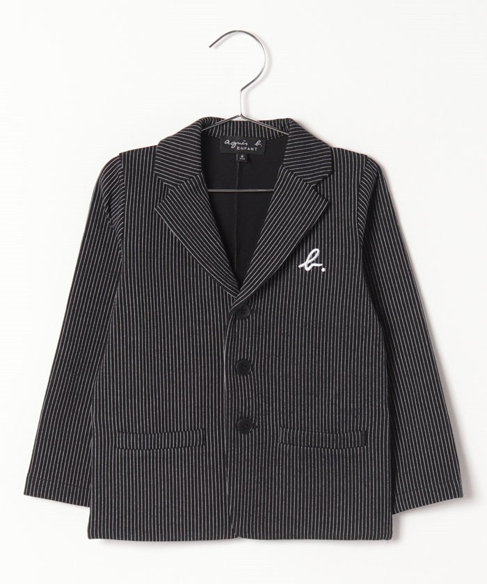 【Outlet】JFN7 E VESTE キッズ ミラノジャージー ストライプジャケット