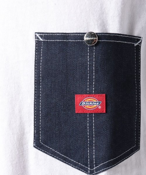 Dickies(Dickies)/【Dickies】ディッキーズ　布帛ポケット付き(デニム生地/ストライプ柄)　長袖Tシャツ/img12