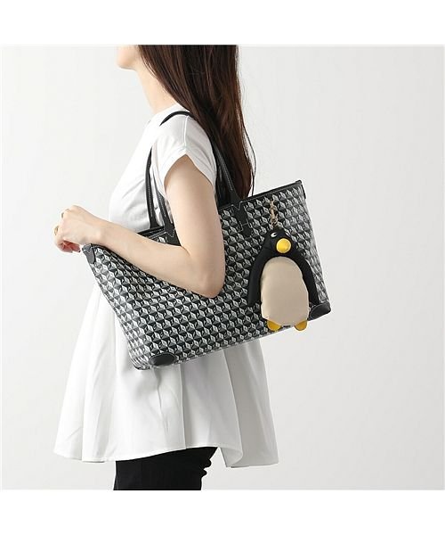 ANYA HINDMARCH(アニヤハインドマーチ)/【ANYA HINDMARCH(アニヤハインドマーチ)】 Charm Shopper トートバッグ パッカブル仕様 エコバッグ アニマル 鞄 Black レディ/img08