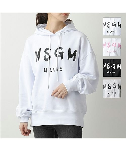 MSGM(MSGM)/【MSGM(エムエスジーエム)】3041MDM88 2000MDM515  オーバーサイズ パーカー スウェット トレーナー ロゴ ライト生地 レディース/img01