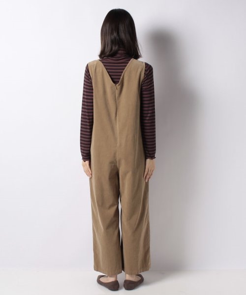 細コーデュロイのサロペット 