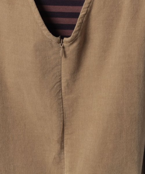 細コーデュロイのサロペット 