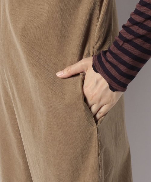 細コーデュロイのサロペット 