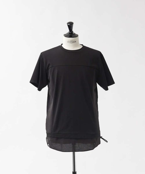 5351POURLESHOMMES(5351POURLESHOMMES)/ブロックサイドギャザー 半袖 Tシャツ/img02