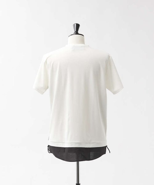5351POURLESHOMMES(5351POURLESHOMMES)/ブロックサイドギャザー 半袖 Tシャツ/img04