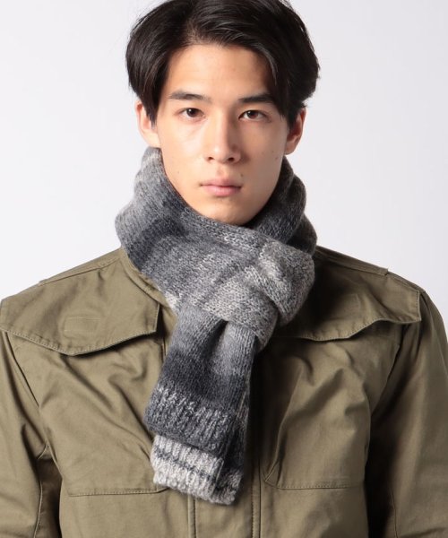 セール ウール混グラデーション配色ニットマフラー ベネトン メンズ Benetton Mens Magaseek