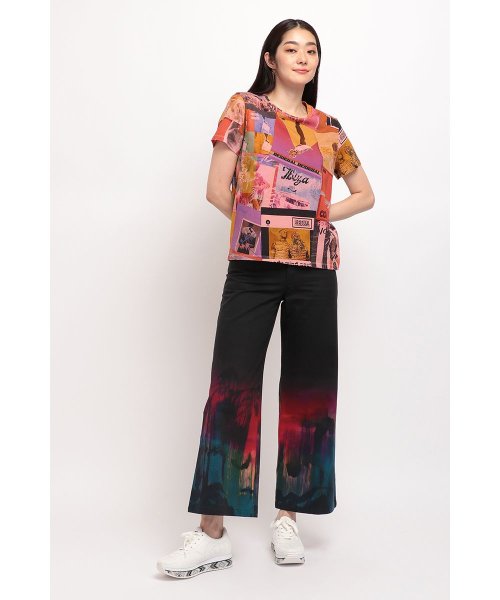 Desigual(デシグアル)/デジタルパッチワークのレディース半袖Tシャツ/img07