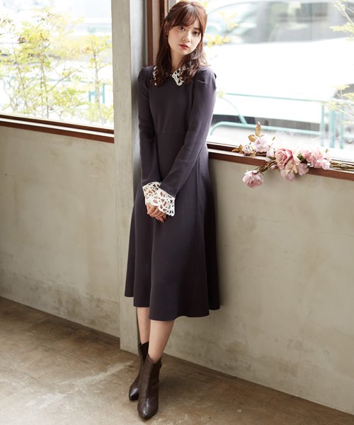 セール 美人百花10月号掲載 クラシカルレースニットワンピース プロポーション ボディドレッシング Proportion Body Dressing Magaseek