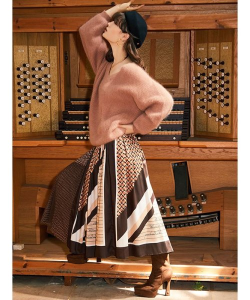 エイミーイストワール コンビネーションアシメチェックスカート 転がす 