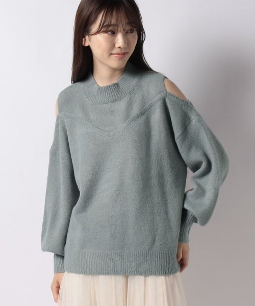 NICE CLAUP OUTLET(ナイスクラップ　アウトレット)/【natural couture】ショルダースリットブークレーニット/img06