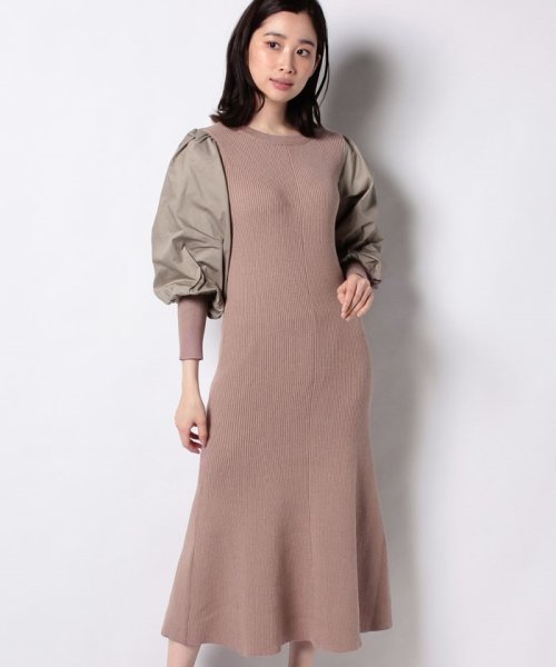 セール Every Very Nice Claup ぽわん袖切り替えワンピース ナイスクラップ アウトレット Nice Claup Outlet Magaseek