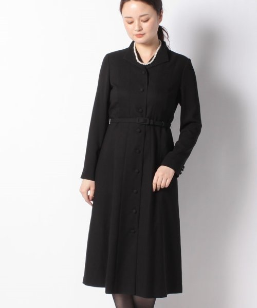 セール 喪服 礼服 フロントボタン ブラックフォーマルフレアワンピース フォルムフォルマ Form Forma Magaseek