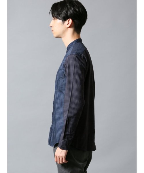 TAKA-Q(タカキュー)/ツイル クレイジー バンドカラー長袖シャツ/img01
