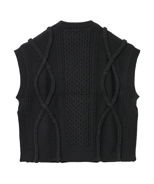 CLANE(クラネ)/3D CABLE SLIT KNIT VEST/img20