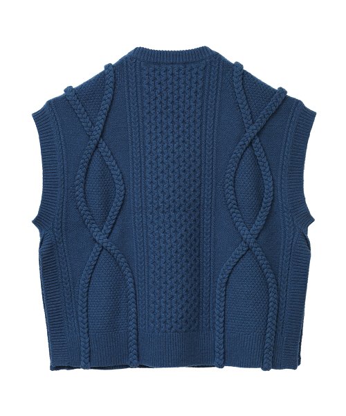 CLANE(クラネ)/3D CABLE SLIT KNIT VEST/img32