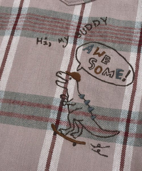 SLAP SLIP(スラップスリップ)/恐竜 刺繍 チェック柄 デニム シャツ (80~130cm)/img20