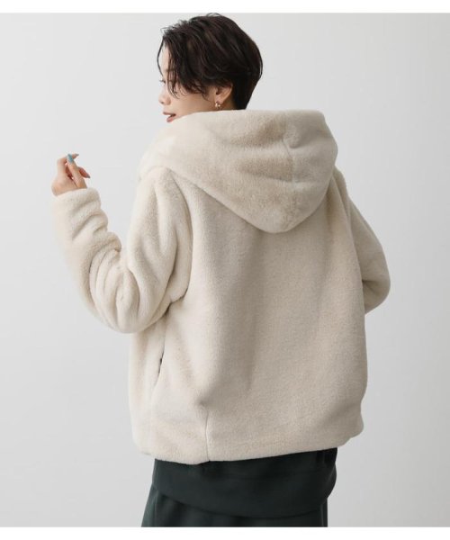 AZUL by moussy(アズールバイマウジー)/FLUFFY HOODIE SHORT COAT/img02