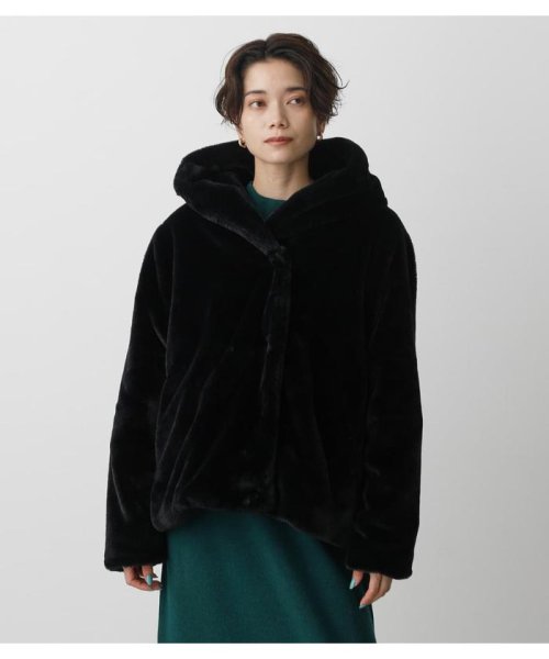 AZUL by moussy(アズールバイマウジー)/FLUFFY HOODIE SHORT COAT/img13