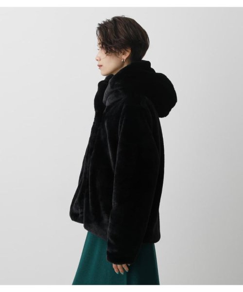 AZUL by moussy(アズールバイマウジー)/FLUFFY HOODIE SHORT COAT/img14