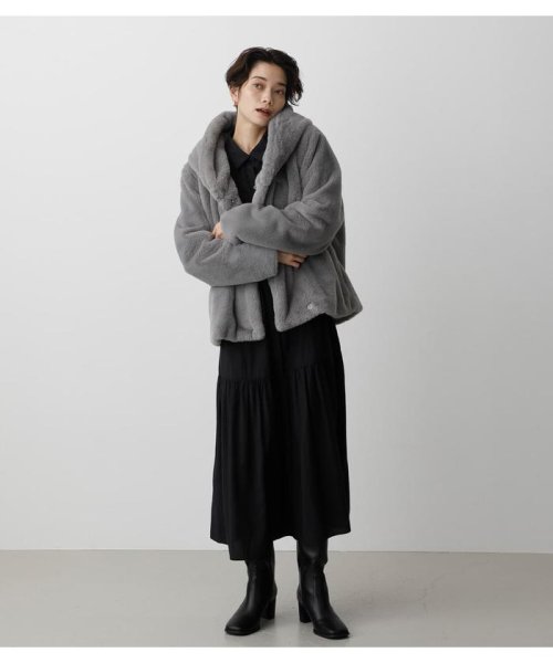 AZUL by moussy(アズールバイマウジー)/FLUFFY HOODIE SHORT COAT/img30