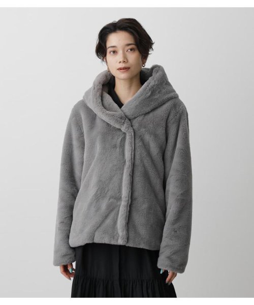 AZUL by moussy(アズールバイマウジー)/FLUFFY HOODIE SHORT COAT/img31
