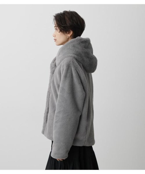 AZUL by moussy(アズールバイマウジー)/FLUFFY HOODIE SHORT COAT/img32