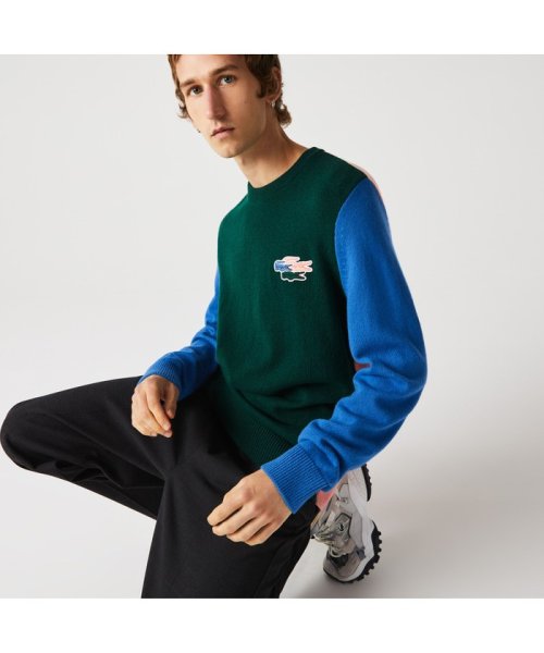 LACOSTE Mens(ラコステ　メンズ)/パネル配色エシカルウールニットセーター/img01