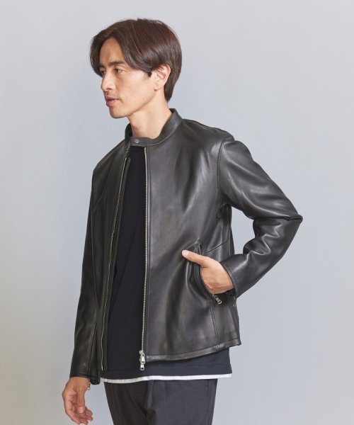 BY シープレザー シングル ライダースジャケット 