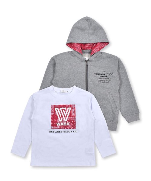 WASK(ワスク)/取り外し可能 フード付き ロゴ 刺繍 パーカー + ロゴ プリント Tシャツ セ/img17