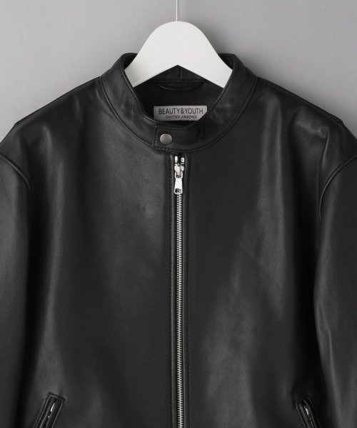 BY シープレザー シングル ライダースジャケット 