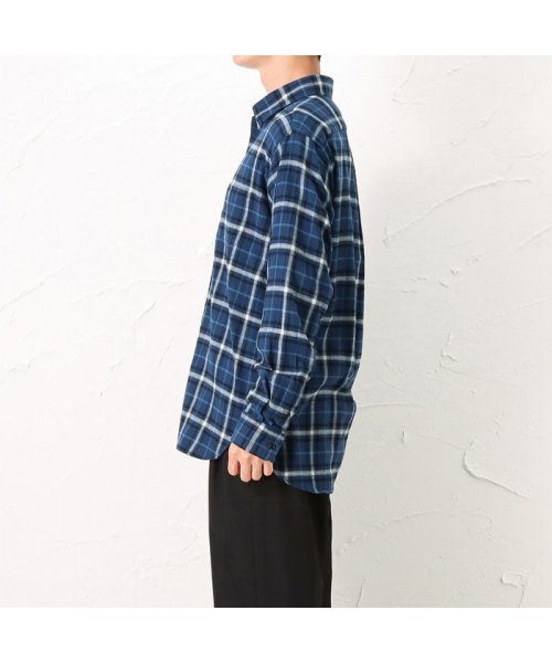 Navy ネイビー リサイクルコットンネルチェックシャツ Bge715 Www Watsons Biz Id