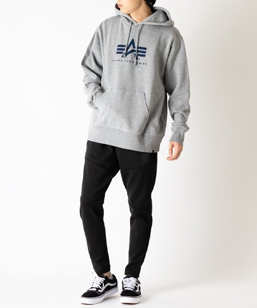 ALPHA INDUSTRIES(アルファインダストリーズ)/【ALPHA】 アルファ A－MARK プリント 長袖プルパーカー/img02