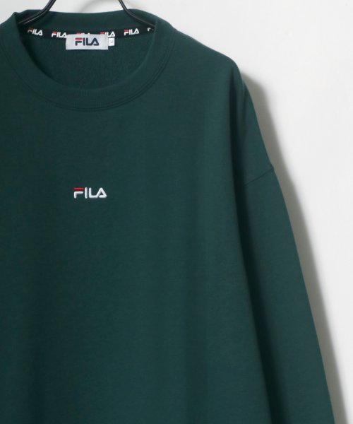 LAZAR(ラザル)/【Lazar】FILA/フィラ 【別注】 ビッグシルエット ロゴ刺繍 袖プリント カレッジ スウェット トレーナー レディース メンズ トップス カジュアル/img21