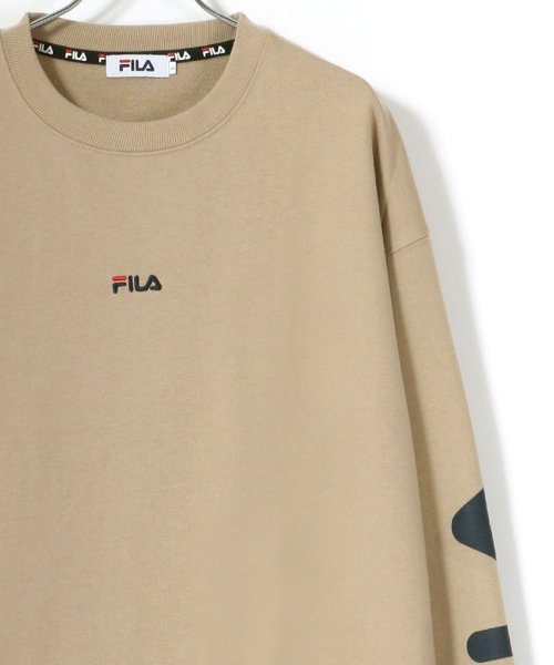 LAZAR(ラザル)/【Lazar】FILA/フィラ 【別注】 ビッグシルエット ロゴ刺繍 袖プリント カレッジ スウェット トレーナー レディース メンズ トップス カジュアル/img24