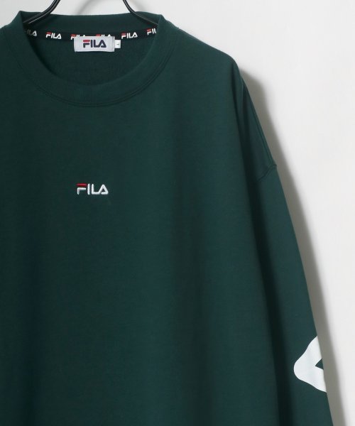 LAZAR(ラザル)/【Lazar】FILA/フィラ 【別注】 ビッグシルエット ロゴ刺繍 袖プリント カレッジ スウェット トレーナー レディース メンズ トップス カジュアル/img27