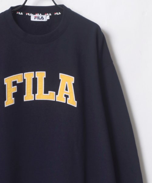 LAZAR(ラザル)/【Lazar】FILA/フィラ 【別注】 ビッグシルエット ロゴ刺繍 袖プリント カレッジ スウェット トレーナー レディース メンズ トップス カジュアル/img29