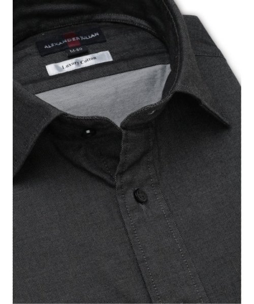 TAKA-Q(タカキュー)/綿100％ デニムライク スタンダードフィット ワイドカラー 長袖 ワイシャツ/img01