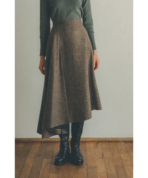 CLANE(クラネ)/MIX TWEED ASYMMETRY FLARE SKIRT/img13