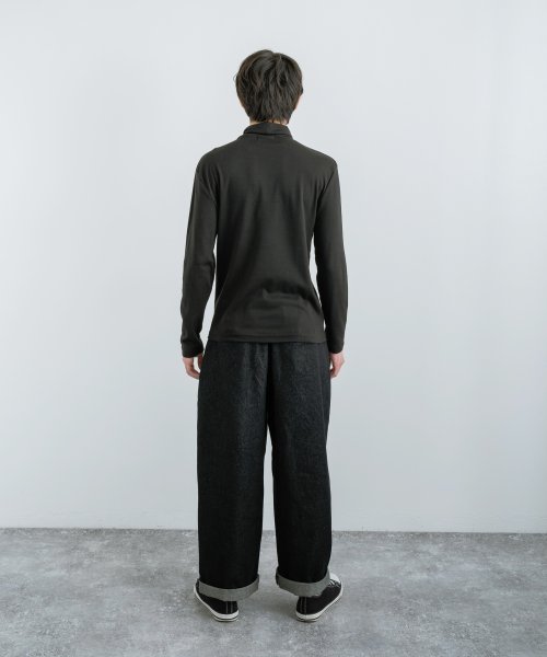 タートルネックtシャツ メンズ レディース ハイネック ロンt スムース 長袖 綿 コットン カジュアル 無地 シンプル 重ね着 レイヤード モックネック リラ ロッキーモンロー Rocky Monroe Magaseek