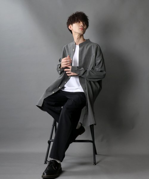 SITRY(SITRY)/【SITRY】Silky Drape Band Collar long Shirt/シルキードレープ バンドカラー ロングシャツ/img08