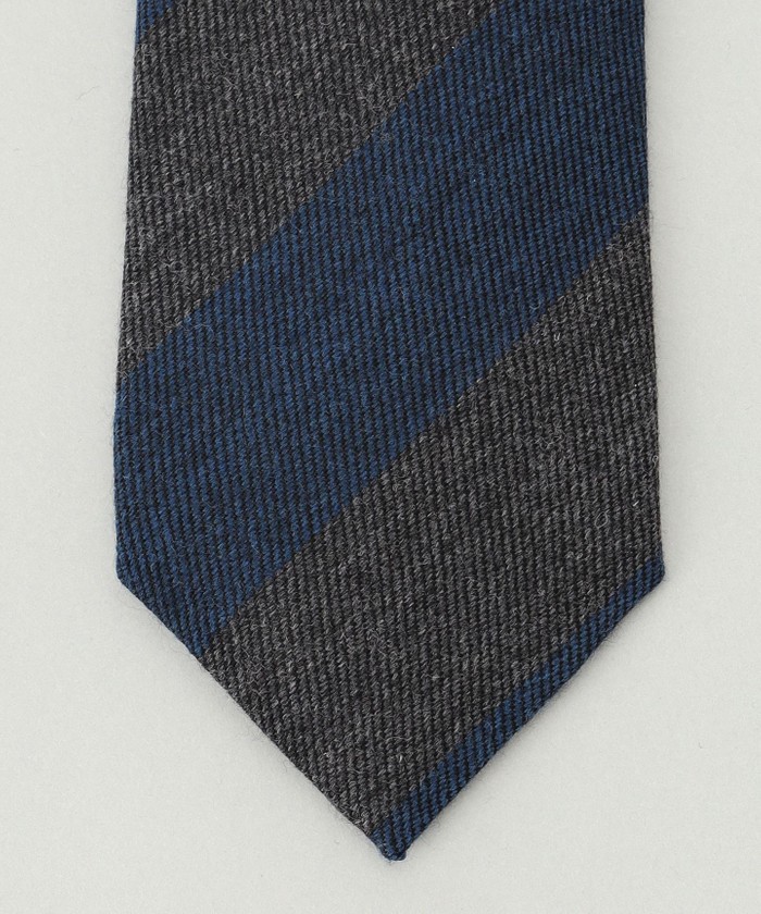 フランコバッシ＊阪急新品ネクタイ極上カシミヤサックスブルーソリッドハンドメイド希少品