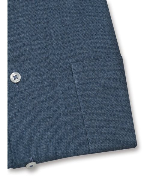 TAKA-Q(タカキュー)/綿100％ メランジ スタンダードフィット ワイドカラー 長袖 ワイシャツ/img04