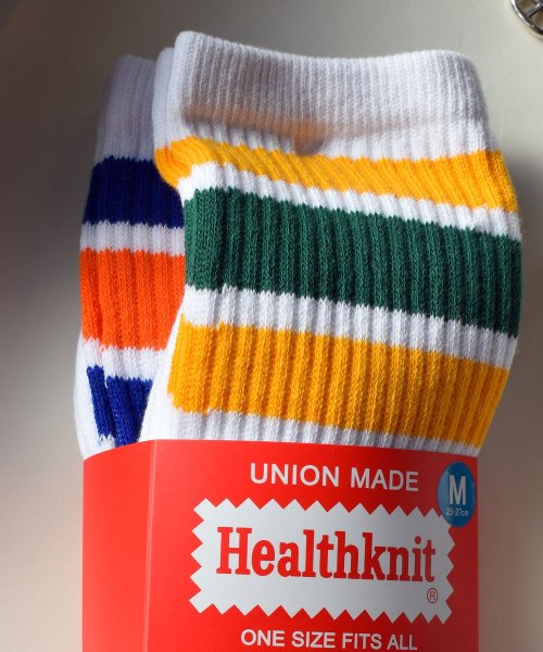 healthknit(ヘルスニット)/【Healthknit / ヘルスニット】「2足セット」2P デザイン ロング ハイ ソックス 靴下 SPORTSWEAR LONG SOCKS/img01