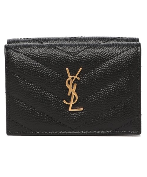 サンローランパリ 三つ折り財布 タイニー オリガミ モノグラム ウォレット ブラック レディース SAINT LAURENT PARIS 668274 BOWA LAURENT PARIS サンローランパリ 三つ折り財布 タイニー オリガミ モノグラム ウォレット ブラック レディース SAINT