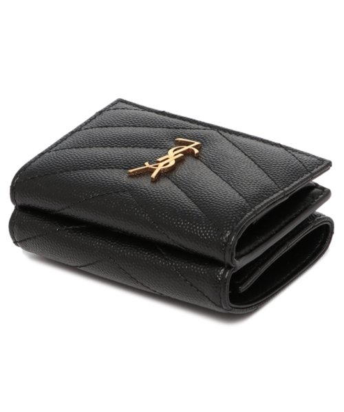 サンローランパリ 三つ折り財布 タイニー オリガミ モノグラム ウォレット ブラック レディース SAINT LAURENT PARIS 668274 BOWA LAURENT PARIS サンローランパリ 三つ折り財布 タイニー オリガミ モノグラム ウォレット ブラック レディース SAINT