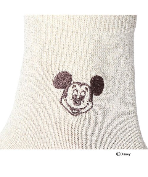 DISNEY(DISNEY)/福助 公式 靴下 レディース ミッキーマウス ラメ 刺繍 クルー丈 ソックス 200－2170   日本製/img06