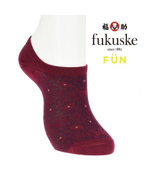 fukuske FUN(フクスケ ファン)/福助 公式 靴下 レディース テグス フリル レース柄 くるぶし丈 3262－61jつま先補強 コットン /img01