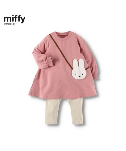 BRANSHES(ブランシェス)/【miffy/ミッフィー】ポシェットモチーフ付ワンピース+レギンスセット/img01