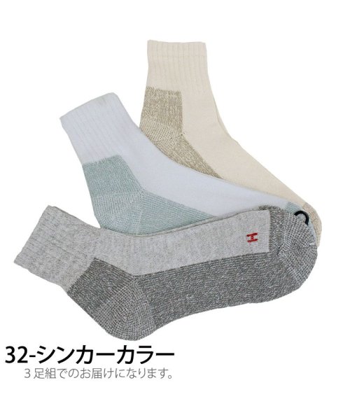 TopIsm(トップイズム)/Healthknit ヘルスニット 3足セット ジャガード スラブ ボーダー ライン入り スニーカーソックス クォーターソックス ショートソックス メンズ靴下/img04