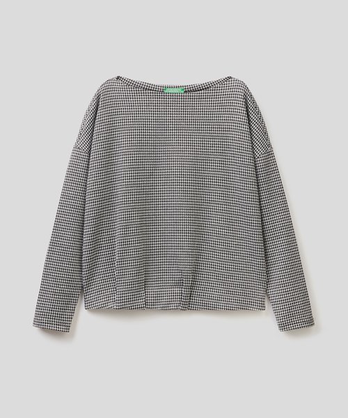 BENETTON (women)(ベネトン（レディース）)/【セットアップ対応商品】千鳥編みボートネックニット織り長袖カットソー/img08